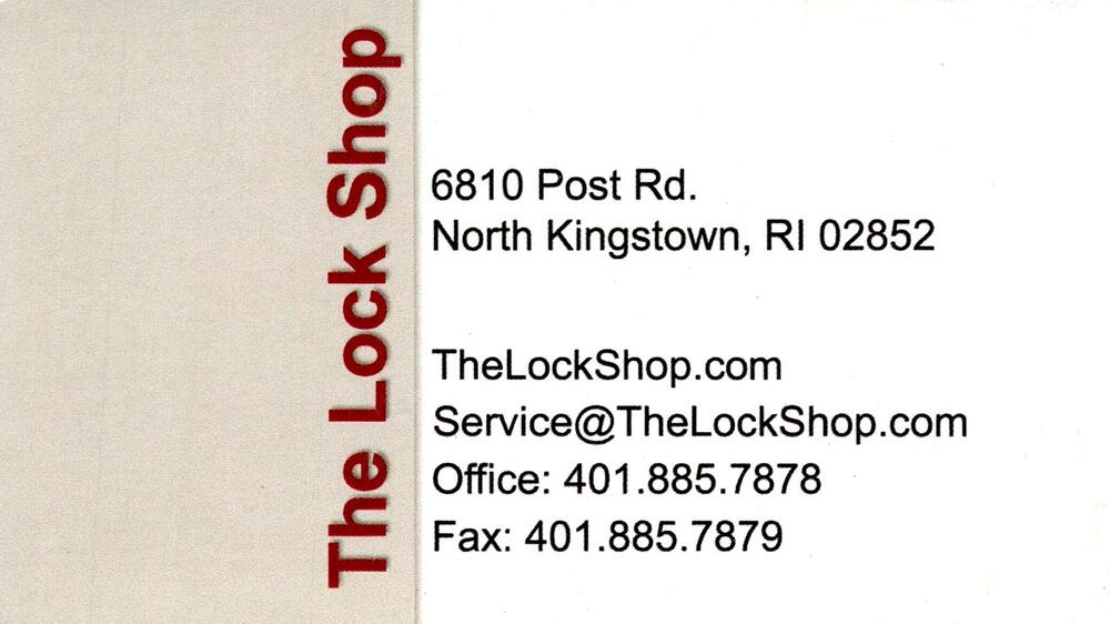 The Lock Shop
The Lock Shop<br />6810 Post Rd., North Kingstown, RI, 02852<br />401-885-7878<br />[url=tel:+14018857878][img]https://izadex.net/themes/izadex/images/contact-phone.png?v=254g71&izphone=tel%3A%2B14018857878[/img][/url] [url=https://TheLockShop.com][img]https://izadex.net/themes/izadex/images/contact-web.png?v=254g71[/img][/url] [url=mailto:Service@TheLockShop.com][img]https://izadex.net/themes/izadex/images/contact-email.png?v=254g71&izemail=Service%40TheLockShop.com[/img][/url]
Keywords: The Lock Shop 401-885-7878 Service@TheLockShop.com https://TheLockShop.com 6810 Post Rd. North Kingstown RI 02852