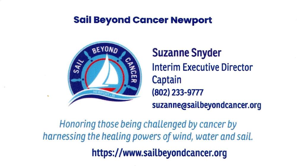 Sail Beyond Cancer Newport
<strong>Suzanne Snyder</strong> — Interim Executive Director / Captain<br />Sail Beyond Cancer Newport<br />802-233-9777<br />[url=tel:+18022339777][img]https://izadex.net/themes/izadex/images/contact-phone.png?v=254g71&izphone=tel%3A%2B18022339777[/img][/url] [url=https://www.sailbeyondcancer.org][img]https://izadex.net/themes/izadex/images/contact-web.png?v=254g71[/img][/url] [url=mailto:suzanne@sailbeyondcancer.org][img]https://izadex.net/themes/izadex/images/contact-email.png?v=254g71&izemail=suzanne%40sailbeyondcancer.org[/img][/url]
Keywords: Suzanne Snyder Sail Beyond Cancer Newport Interim Executive Director / Captain 802-233-9777 suzanne@sailbeyondcancer.org https://www.sailbeyondcancer.org cancer support; sailing; nonprofit; wind; water; sail; Newport