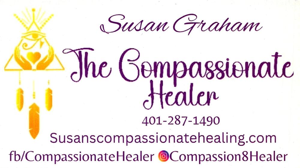 The Compassionate Healer
<strong>Susan Graham</strong><br />The Compassionate Healer<br />401-287-1490<br />[url=tel:+14012871490][img]https://izadex.net/themes/izadex/images/contact-phone.png?v=254g71&izphone=tel%3A%2B14012871490[/img][/url] [url=https://Susanscompassionatehealing.com][img]https://izadex.net/themes/izadex/images/contact-web.png?v=254g71[/img][/url]
Keywords: Susan Graham The Compassionate Healer 401-287-1490 https://Susanscompassionatehealing.com compassionate healing; wellness