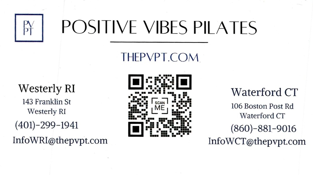 Positive Vibes Pilates
Positive Vibes Pilates<br />143 Franklin St, Westerly, RI<br />401-299-1941<br />[url=tel:+14012991941][img]https://izadex.net/themes/izadex/images/contact-phone.png?v=254g71&izphone=tel%3A%2B14012991941[/img][/url] [url=https://THEPVPT.COM][img]https://izadex.net/themes/izadex/images/contact-web.png?v=254g71[/img][/url] [url=mailto:InfoWRI@thepvpt.com][img]https://izadex.net/themes/izadex/images/contact-email.png?v=254g71&izemail=InfoWRI%40thepvpt.com[/img][/url]
Keywords: Positive Vibes Pilates 401-299-1941 InfoWRI@thepvpt.com https://THEPVPT.COM 143 Franklin St Westerly RI pilates; fitness; wellness