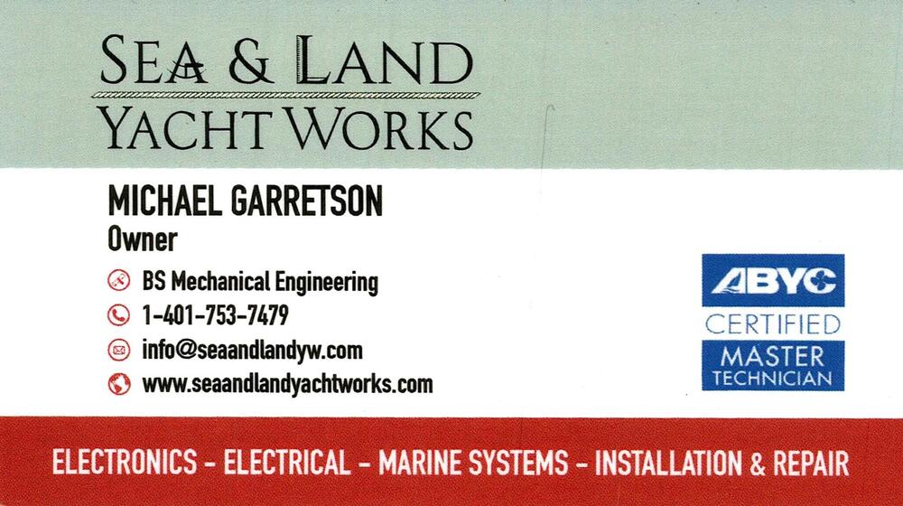 Sea & Land Yacht Works
<strong>Michael Garretson</strong> — Owner<br />Sea & Land Yacht Works<br />RI<br />401-753-7479<br />[url=tel:+14017537479][img]https://izadex.net/themes/izadex/images/contact-phone.png?v=254g71&izphone=tel%3A%2B14017537479[/img][/url] [url=https://www.seaandlandyachtworks.com][img]https://izadex.net/themes/izadex/images/contact-web.png?v=254g71[/img][/url] [url=mailto:info@seaandlandyw.com][img]https://izadex.net/themes/izadex/images/contact-email.png?v=254g71&izemail=info%40seaandlandyw.com[/img][/url]
Keywords: Michael Garretson Sea & Land Yacht Works Owner 401-753-7479 info@seaandlandyw.com https://www.seaandlandyachtworks.com RI