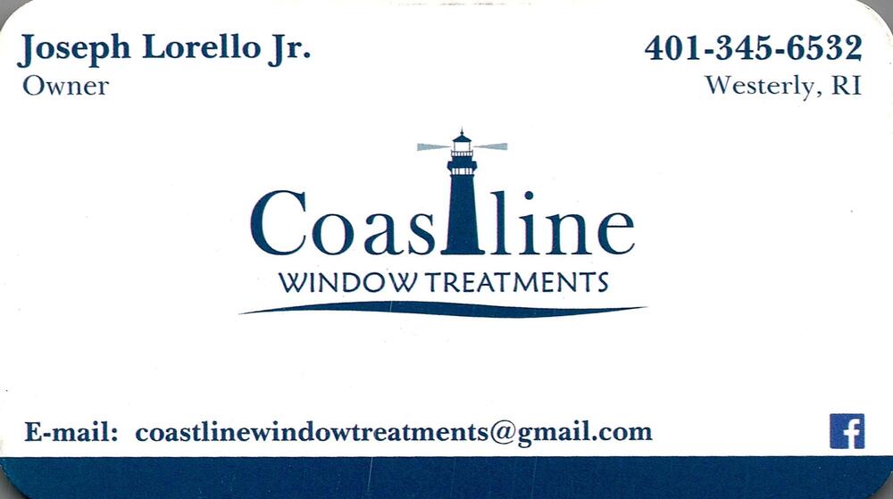 Coastline Window Treatments
<strong>Joseph Lorello Jr.</strong> — Owner<br />Coastline Window Treatments<br />Westerly, RI<br />401-345-6532<br />[url=tel:+14013456532][img]https://izadex.net/themes/izadex/images/contact-phone.png?v=254g71&izphone=tel%3A%2B14013456532[/img][/url] [url=mailto:coastlinewindowtreatments@gmail.com][img]https://izadex.net/themes/izadex/images/contact-email.png?v=254g71&izemail=coastlinewindowtreatments%40gmail.com[/img][/url]
Keywords: Joseph Lorello Jr. Coastline Window Treatments Owner 401-345-6532 coastlinewindowtreatments@gmail.com Westerly RI
