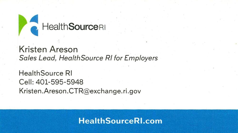 HealthSource RI
<strong>Kristen Areson</strong> — Sales Lead, HealthSource RI for Employers<br />HealthSource RI<br />RI<br />401-595-5948<br />[url=tel:+14015955948][img]https://izadex.net/themes/izadex/images/contact-phone.png?v=254g71&izphone=tel%3A%2B14015955948[/img][/url] [url=https://HealthSourceRI.com][img]https://izadex.net/themes/izadex/images/contact-web.png?v=254g71[/img][/url] [url=mailto:Kristen.Areson.CTR@exchange.ri.gov][img]https://izadex.net/themes/izadex/images/contact-email.png?v=254g71&izemail=Kristen.Areson.CTR%40exchange.ri.gov[/img][/url]
Keywords: Kristen Areson HealthSource RI Sales Lead, HealthSource RI for Employers 401-595-5948 Kristen.Areson.CTR@exchange.ri.gov HealthSourceRI.com RI
