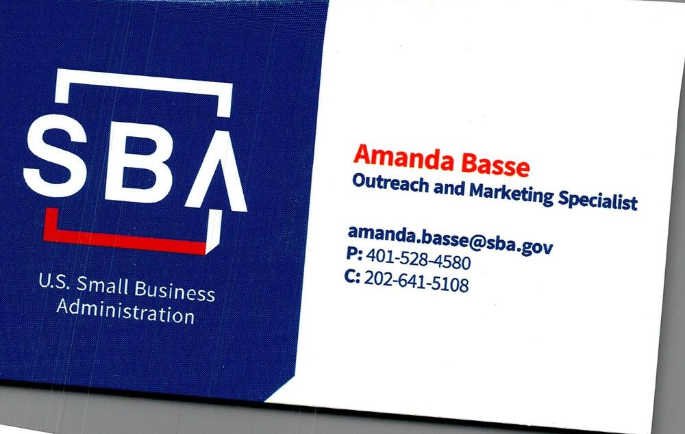 U.S. Small Business Administration
<strong>Amanda Basse</strong> — Outreach and Marketing Specialist<br />U.S. Small Business Administration<br />401-528-4580 / 202-641-5108<br />[url=tel:40152845802026415108][img]https://izadex.net/themes/izadex/images/contact-phone.png?v=254g71&izphone=tel%3A40152845802026415108[/img][/url] [url=mailto:amanda.basse@sba.gov][img]https://izadex.net/themes/izadex/images/contact-email.png?v=254g71&izemail=amanda.basse%40sba.gov[/img][/url]
Keywords: Amanda Basse U.S. Small Business Administration Outreach and Marketing Specialist 401-528-4580 / 202-641-5108 amanda.basse@sba.gov small business; outreach; marketing; business assistance