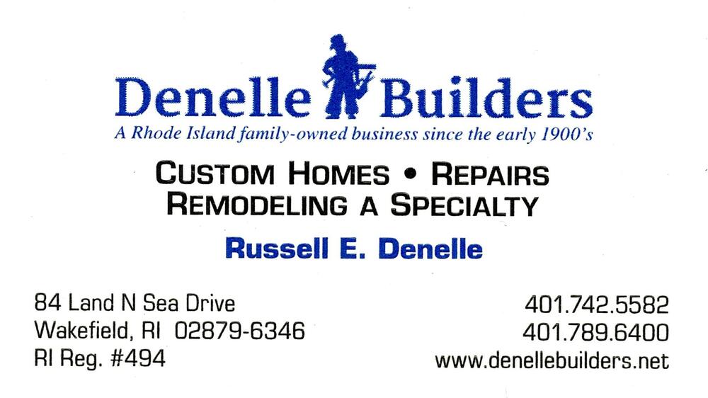 Denelle Builders
<strong>Russell E. Denelle</strong><br />Denelle Builders<br />84 Land N Sea Drive, Wakefield, RI, 02879-6346<br />401-742-5582 / 401-789-6400<br />[url=tel:40174255824017896400][img]https://izadex.net/themes/izadex/images/contact-phone.png?v=254g71&izphone=tel%3A40174255824017896400[/img][/url] [url=https://www.denellebuilders.net][img]https://izadex.net/themes/izadex/images/contact-web.png?v=254g71[/img][/url]
Keywords: Russell E. Denelle Denelle Builders 401-742-5582 / 401-789-6400 https://www.denellebuilders.net 84 Land N Sea Drive Wakefield RI 02879-6346