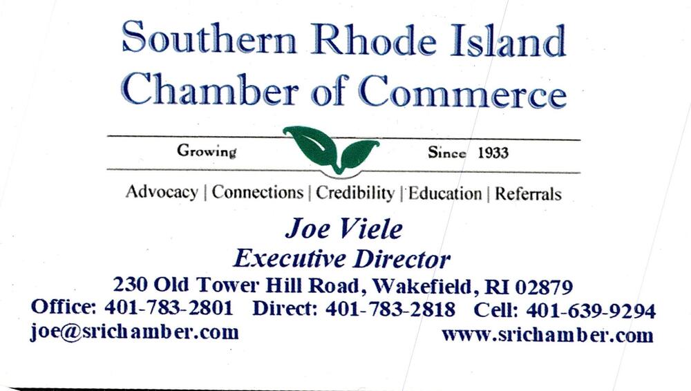 Southern Rhode Island Chamber of Commerce
<strong>Joe Viele</strong> — Executive Director<br />Southern Rhode Island Chamber of Commerce<br />230 Old Tower Hill Road, Wakefield, RI, 02879<br />401-783-2801 / 401-783-2818 / 401-639-9294<br />[url=tel:401783280140178328184016399294][img]https://izadex.net/themes/izadex/images/contact-phone.png?v=254g71&izphone=tel%3A401783280140178328184016399294[/img][/url] [url=https://www.srichamber.com][img]https://izadex.net/themes/izadex/images/contact-web.png?v=254g71[/img][/url] [url=mailto:joe@srichamber.com][img]https://izadex.net/themes/izadex/images/contact-email.png?v=254g71&izemail=joe%40srichamber.com[/img][/url]
Keywords: Joe Viele Southern Rhode Island Chamber of Commerce Executive Director 401-783-2801 / 401-783-2818 / 401-639-9294 joe@srichamber.com https://www.srichamber.com 230 Old Tower Hill Road Wakefield RI 02879