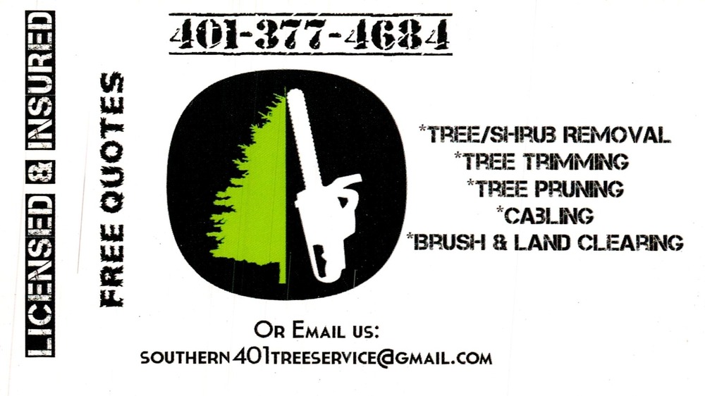 Southern 401 Tree Service
Southern 401 Tree Service<br />401-377-4684<br />[url=tel:+14013774684][img]https://izadex.net/themes/izadex/images/contact-phone.png?v=254g71&izphone=tel%3A%2B14013774684[/img][/url] [url=mailto:southern401treeservice@gmail.com][img]https://izadex.net/themes/izadex/images/contact-email.png?v=254g71&izemail=southern401treeservice%40gmail.com[/img][/url]
Keywords: Southern 401 Tree Service 401-377-4684 southern401treeservice@gmail.com tree removal; shrub removal; tree trimming; tree pruning; cabling; brush clearing; land clearing