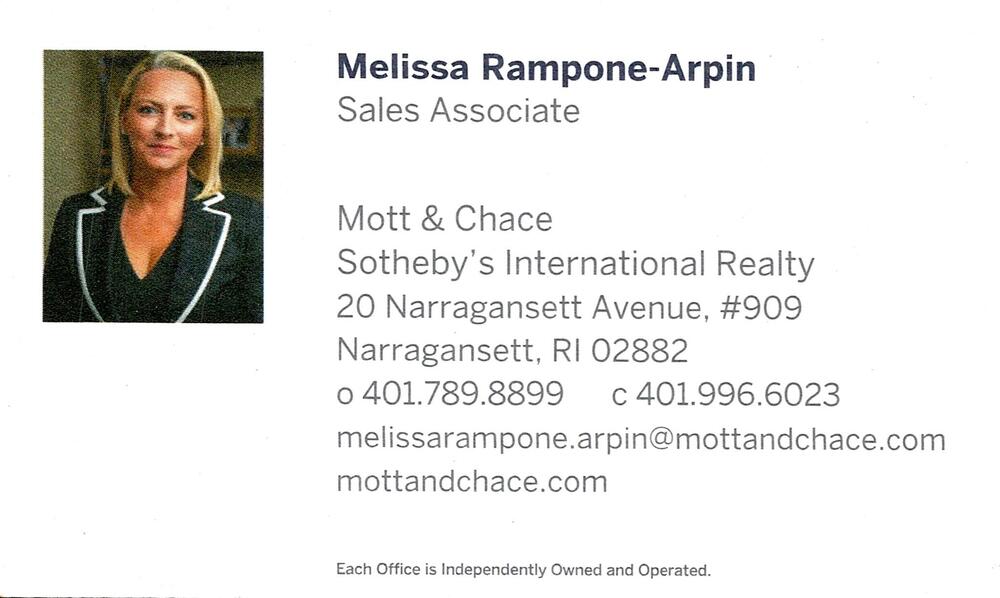 Mott & Chace Sotheby's International Realty
<strong>Melissa Rampone-Arpin</strong> — Sales Associate<br />Mott & Chace Sotheby's International Realty<br />20 Narragansett Avenue, #909, Narragansett, RI, 02882<br />401-789-8899 / 401-996-6023<br />[url=tel:40178988994019966023][img]https://izadex.net/themes/izadex/images/contact-phone.png?v=254g71&izphone=tel%3A40178988994019966023[/img][/url] [url=https://mottandchace.com][img]https://izadex.net/themes/izadex/images/contact-web.png?v=254g71[/img][/url] [url=mailto:melissarampone.arpin@mottandchace.com][img]https://izadex.net/themes/izadex/images/contact-email.png?v=254g71&izemail=melissarampone.arpin%40mottandchace.com[/img][/url]
Keywords: Melissa Rampone-Arpin Mott & Chace Sotheby's International Realty Sales Associate 401-789-8899 / 401-996-6023 melissarampone.arpin@mottandchace.com https://mottandchace.com 20 Narragansett Avenue, #909 Narragansett RI 02882