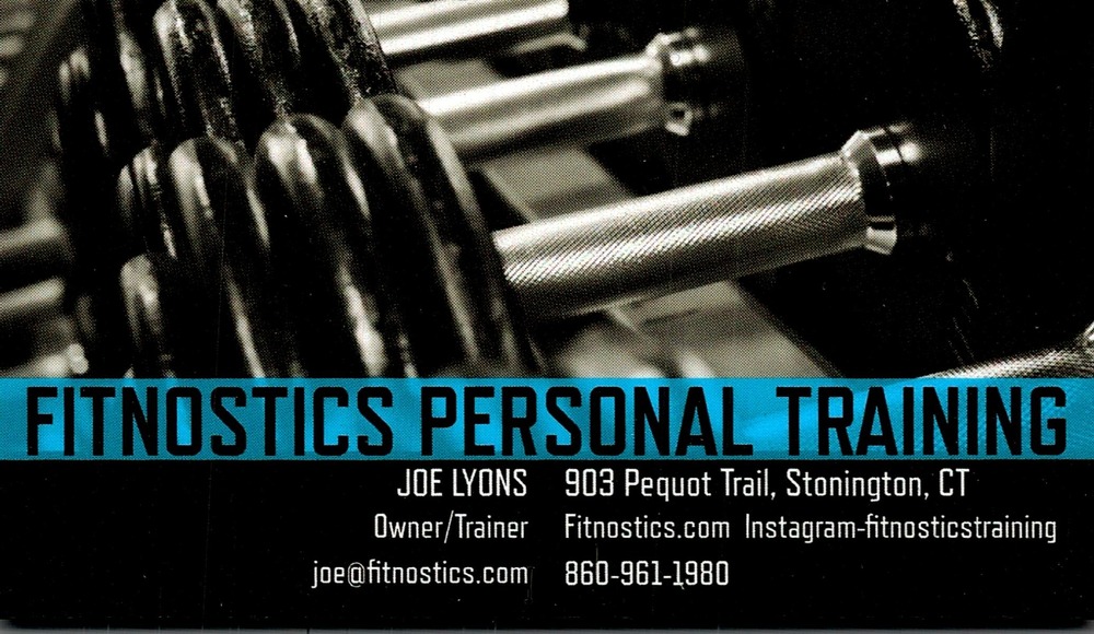 Fitnostics Personal Training
<strong>Joe Lyons</strong> — Owner / Trainer<br />Fitnostics Personal Training<br />903 Pequot Trail, Stonington, CT<br />860-961-1980<br />[url=tel:+18609611980][img]https://izadex.net/themes/izadex/images/contact-phone.png?v=254g71&izphone=tel%3A%2B18609611980[/img][/url] [url=https://Fitnostics.com][img]https://izadex.net/themes/izadex/images/contact-web.png?v=254g71[/img][/url] [url=mailto:joe@fitnostics.com][img]https://izadex.net/themes/izadex/images/contact-email.png?v=254g71&izemail=joe%40fitnostics.com[/img][/url] [url=https://www.instagram.com/fitnosticstraining][img]https://izadex.net/themes/izadex/images/contact-instagram.png?v=254g71[/img][/url]
Keywords: Joe Lyons Fitnostics Personal Training Owner / Trainer 860-961-1980 joe@fitnostics.com https://Fitnostics.com 903 Pequot Trail Stonington CT personal training; fitness