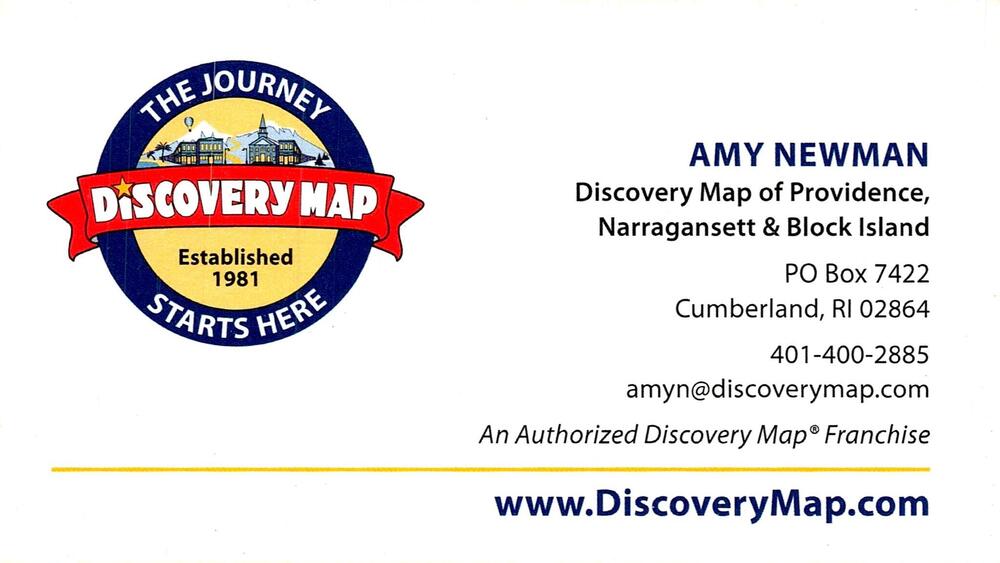 Discovery Map of Providence, Narragansett & Block Island
<strong>Amy Newman</strong><br />Discovery Map of Providence, Narragansett & Block Island<br />PO Box 7422, Cumberland, RI, 02864<br />401-400-2885<br />[url=tel:+14014002885][img]https://izadex.net/themes/izadex/images/contact-phone.png?v=254g71&izphone=tel%3A%2B14014002885[/img][/url] [url=https://www.DiscoveryMap.com][img]https://izadex.net/themes/izadex/images/contact-web.png?v=254g71[/img][/url] [url=mailto:amyn@discoverymap.com][img]https://izadex.net/themes/izadex/images/contact-email.png?v=254g71&izemail=amyn%40discoverymap.com[/img][/url]
Keywords: Amy Newman Discovery Map of Providence, Narragansett & Block Island 401-400-2885 amyn@discoverymap.com https://www.DiscoveryMap.com PO Box 7422 Cumberland RI 02864