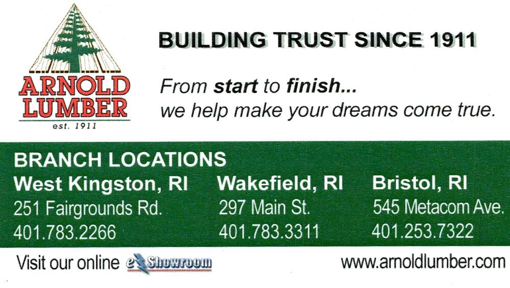 Arnold Lumber
Arnold Lumber<br />297 Main St, Wakefield, RI<br />401-783-3311 Wakefield / 401-783-2266 West Kingston / 401-253-7322 Bristol<br />[url=tel:401783331140178322664012537322][img]https://izadex.net/themes/izadex/images/contact-phone.png?v=254g71&izphone=tel%3A401783331140178322664012537322[/img][/url] [url=https://www.arnoldlumber.com][img]https://izadex.net/themes/izadex/images/contact-web.png?v=254g71[/img][/url]
Keywords: Arnold Lumber 401-783-3311 Wakefield / 401-783-2266 West Kingston / 401-253-7322 Bristol https://www.arnoldlumber.com 297 Main St Wakefield RI