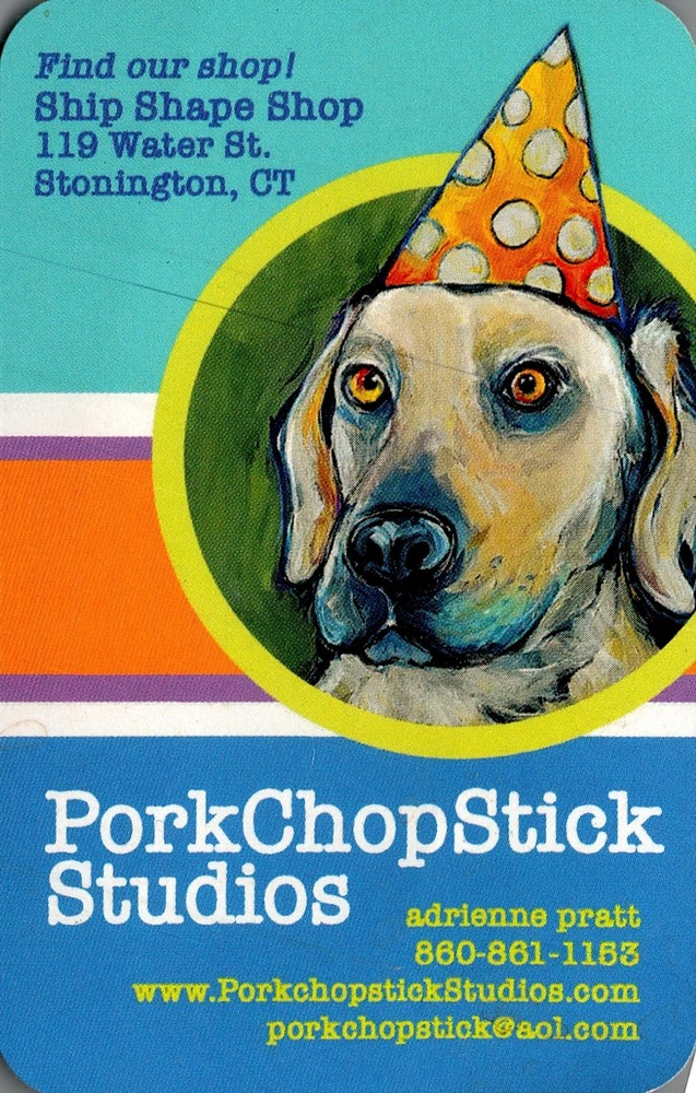 PorkChopStick Studios
<strong>Adrienne Pratt</strong><br />PorkChopStick Studios<br />119 Water St., Stonington, CT<br />860-861-1163<br />[url=tel:+18608611163][img]https://izadex.net/themes/izadex/images/contact-phone.png?v=254g71&izphone=tel%3A%2B18608611163[/img][/url] [url=https://porkchopstickstudios.com][img]https://izadex.net/themes/izadex/images/contact-web.png?v=254g71[/img][/url] [url=mailto:porkchopstick@aol.com][img]https://izadex.net/themes/izadex/images/contact-email.png?v=254g71&izemail=porkchopstick%40aol.com[/img][/url]
Keywords: Adrienne Pratt PorkChopStick Studios 860-861-1163 porkchopstick@aol.com https://porkchopstickstudios.com 119 Water St. Stonington CT art; studio; illustration; pet art; graphic art; Stonington; Connecticut